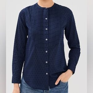 NWT Clare V Le Tux Top in Navy Swiss Dot